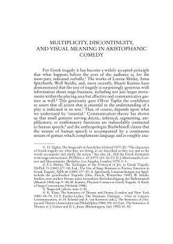 multiplicity, discontinuity, and visual meaning in aristophanic comedy