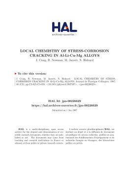 LOCAL CHEMISTRY OF STRESS-CORROSION CRACKING