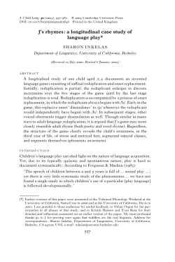 J`s rhymes: a longitudinal case study of language play