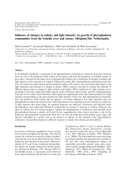 Influence of changes in salinity and light intensity on growth of