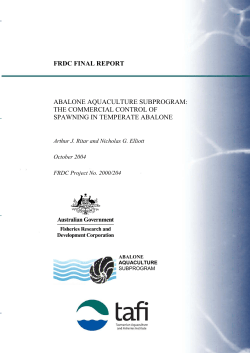 the commercial control of spawning in temperate abalone