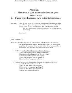 Attention: 1. Please write your name and school on your answer