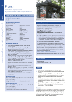 French - University of St Andrews