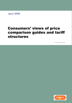 Consumers‟ views of price comparison guides and tariff