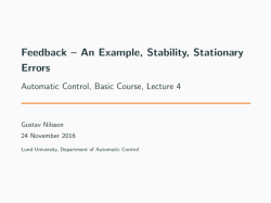 Feedback &ndash; An Example, Stability, Stationary Errors