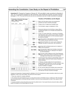 Amending the Constitution: Case Study on the Repeal of Prohibition