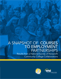 A Snapshot of Courses to Employment Partnerships: Results from a