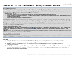 Periodization&hellip; Slavery and Bacon`s Rebellion