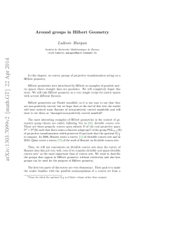 Around groups in Hilbert Geometry