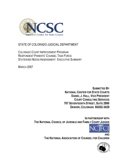 STATE OF COLORADO JUDICIAL DEPARTMENT DENVER