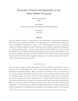 Economic Growth and Inequality in the Mass Market Economy
