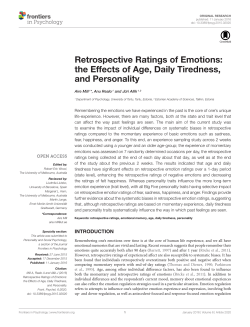 Retrospective Ratings of Emotions: the Effects of Age, Daily