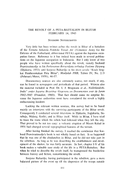 THE REVOLT OF A PETA-BATTALION IN BLITAR FEBRUARY 14