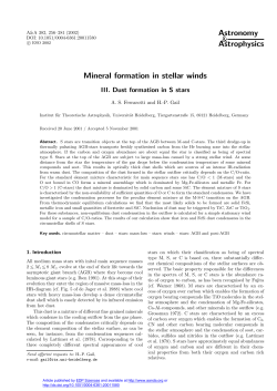 Mineral formation in stellar winds