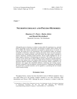 neuropsychology and pseudo-memories