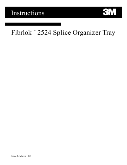 Fibrlok 2524 Splice Organizer Tray Instructions