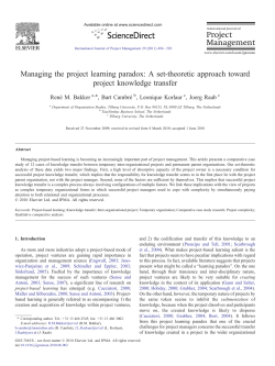 A set-theoretic approach toward project knowledge transfer
