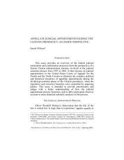 Appellate Judicial Appointments During the Clinton Presidency