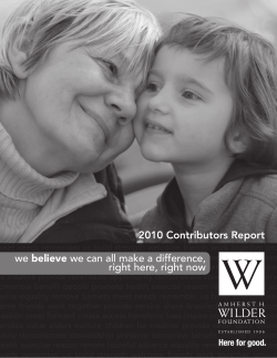 2010 Donor Supplement - Amherst H. Wilder Foundation