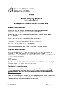 IB - 12 - Motorcycle Trailers - Construction and Use