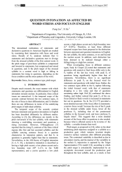 Question intonation as affected by word stress and