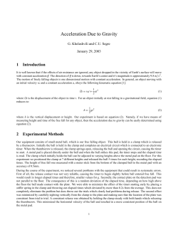 Acceleration Due to Gravity