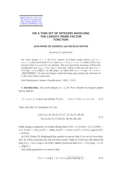 on a thin set of integers involving the largest prime factor