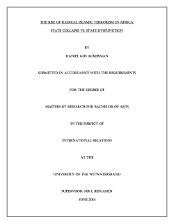 THE RISE OF RADICAL ISLAMIC TERRORISM IN AFRICA: STATE