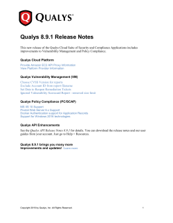 Qualys(R) Release Notes