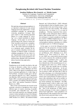 Paraphrasing Revisited with Neural Machine Translation