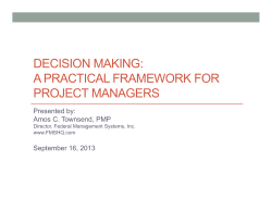 Decision Making: A Practical Framework for Project