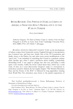 The Power of Habeas Corpus in America