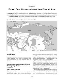 Brown Bear Conservation Action Plan for Asia