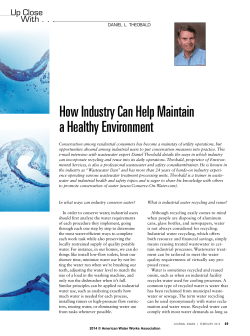 How Industry Can Help Maintain a Healthy Environment