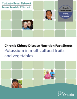 Potassium in multicultural fruits and vegetables