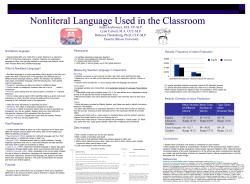 Nonliteral Language Used in the Classroom