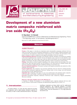 Development of a new aluminium matrix composite reinforced with