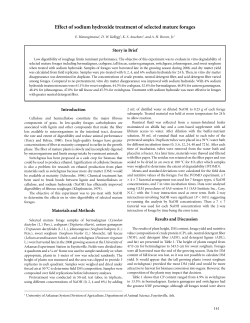 Effect of sodium hydroxide treatment of selected mature forages
