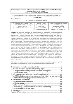 innovation and regional policy..........................................................1 2