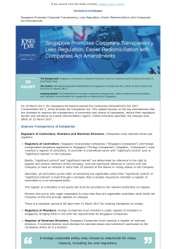Amendments to Singapore Companies Act