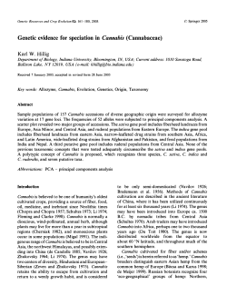 Genetic evidence for speciation in Cannabis