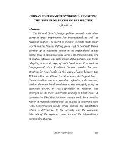 CHINA`S CONTAINMENT SYNDROME - National Defence University