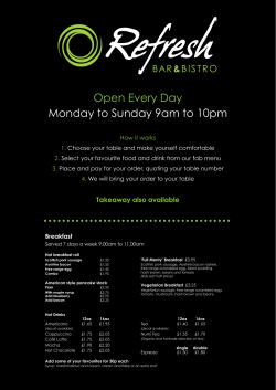 Open Every Day Monday to Sunday 9am to 10pm