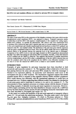 Nucleic Acids Research ABSTRACT INTRODUCTION Examples of