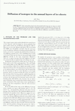 Diffusion of isotopes in the annual layers of ice sheets J. F. NYE