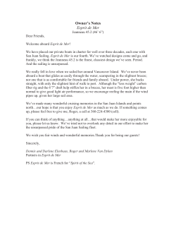 Owner`s Notes Esprit de Mer