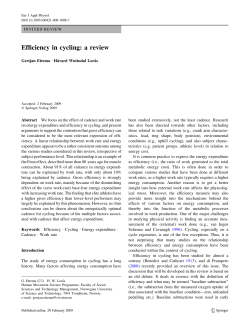 Efficiency in cycling: a review