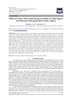 Effect of Colour, Source and Storage on Quality of Table Eggs in
