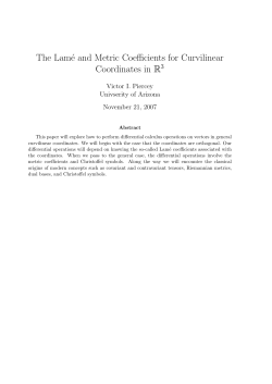 The Lamй and Metric Coefficients for Curvilinear Coordinates in R