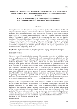 88 EVALUATE THE SORPTION BEHAVIOR AND IDENTIFICATION